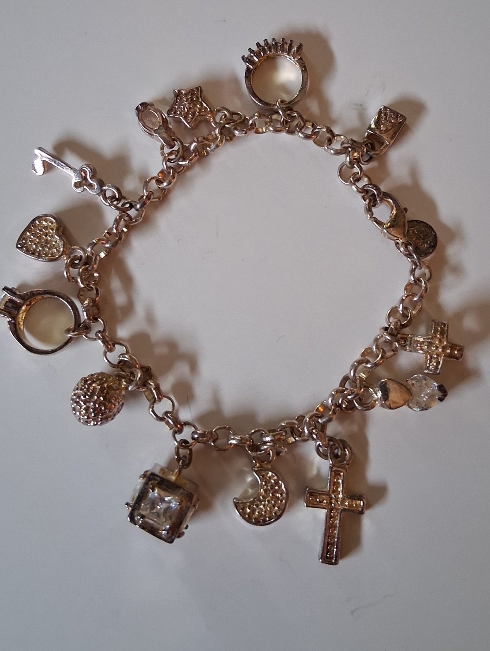 Vintage 925 Sterling Silver Charm Braclet